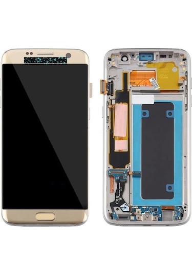 Samsung Galaxy Uyumlu S7 Edge Sm-g935 Lcd Ekran Dokunmatik Çıtalı Gold