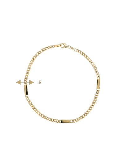 14 Ayar Altın S Plakalı Gurmet Zincir Erkek Bileklik Sarı Sarı Altın