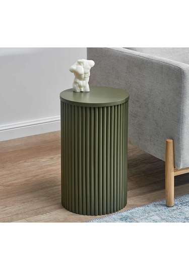 Mariposa Bohem Ahşap Yan Sehpa Yeşil