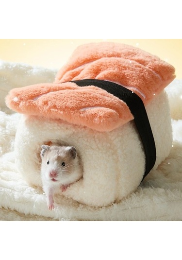 Elmpaly Kışın Sıcak Tutan Kırmızı Hamster Sushi Yuvası Golden Bear Ve Sugar Glider Kışlık Barınak