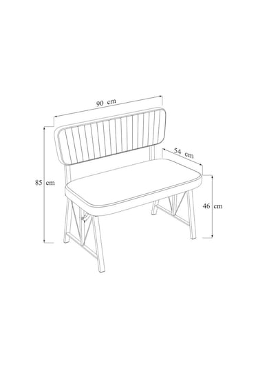 Mygusi Hayat 2 Sandalyeli 1 Bench Yemek Masa Takımı Atlantik Çam Siyah