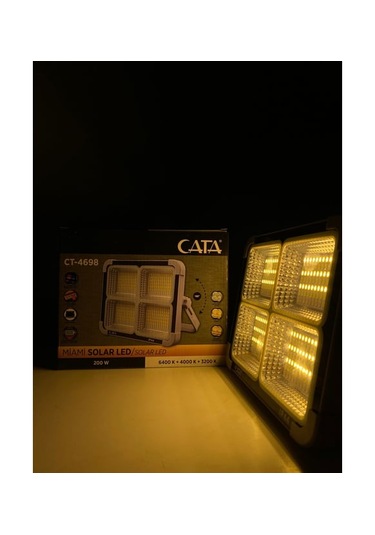 Ct-4698 Miami Solar Led Projektör Güneş Enerjisi İle Şarj Edile