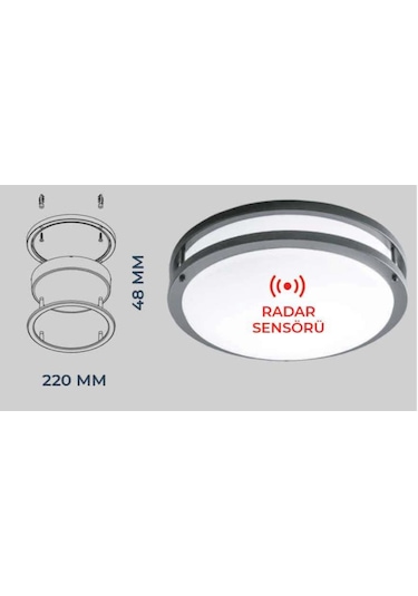 24w Radar Sensörlü Tavan Aramatürü