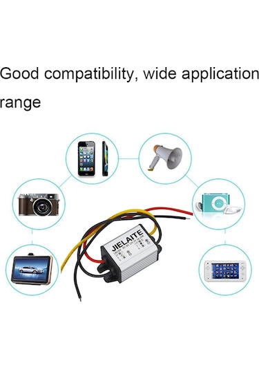 Sones Jıelaıte Lk1253 15w Alüminyum Alaşımlı Akıllı Koruma Su Geçirmez Araba Güç Dönüştürücü 12v 4,2v/3a