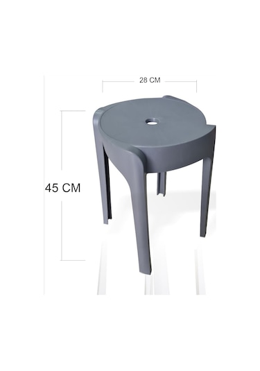 Sert Plastik Kırılmaz Hafif 45 Cm Banyo Balkon Bahçe Taburesi