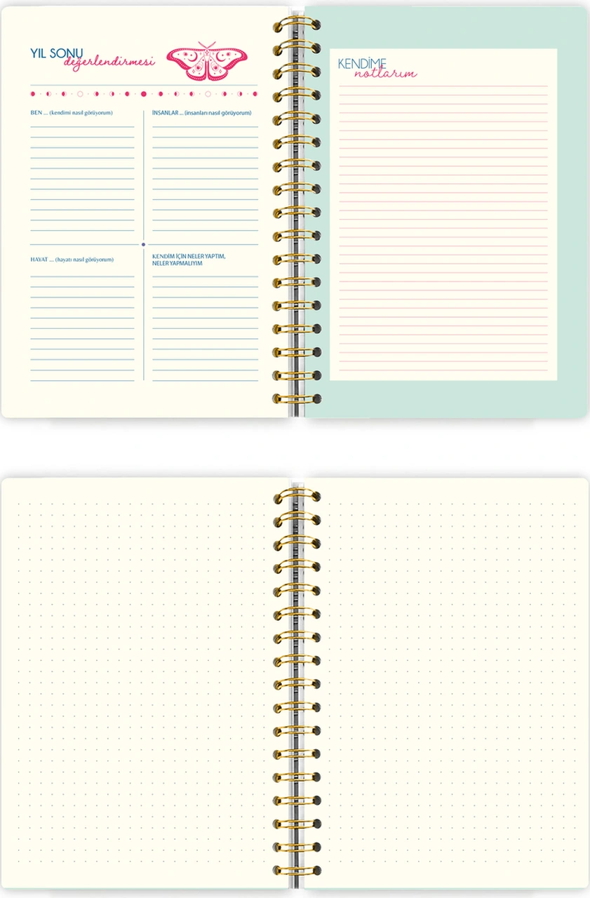 Spiralli Sert Kapak 2026 Haftalık Motivasyon Ajandası A5 2552