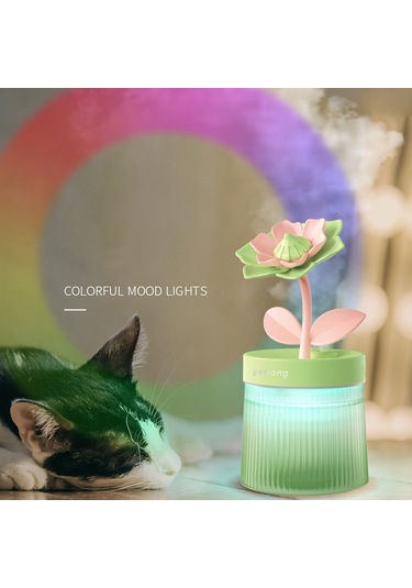 Çiçek Spreyi Nemlendirici Renkli Atmosfer Işığı Usb Aromaterapi Nemlendirici, Renk: Gardenya Moru