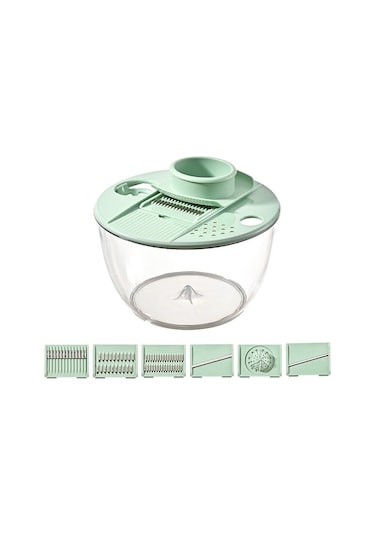 Likeable Çok Fonksiyonlu Sebze Salatası Kurutucu Sebze Kesici Yeşil