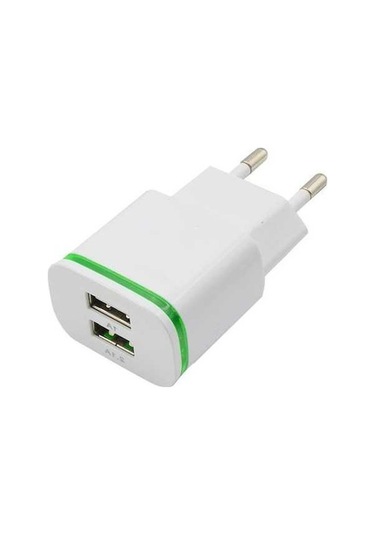 Sandwich Beyaz 5v 2.1a Usb Çift Portlu Avrupa Standartı Duvar Şarj Cihazı, Hızlı Güvenli Şarj
