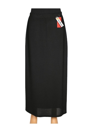 Hesna Kadın Buğra İki Parça Astarlı Çan Kesim Siyah Kalem Etek Siyah