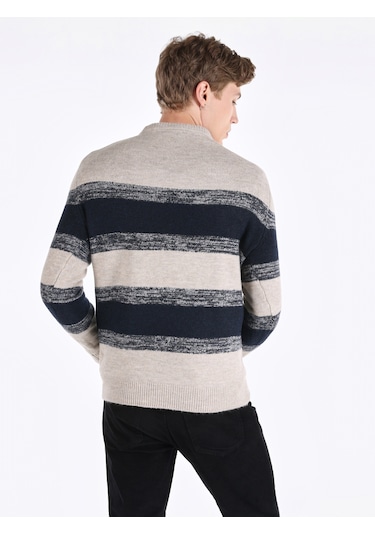 Colins Regular Fit Bisiklet Yaka Bej Erkek Kazak Cl1065734 Bej