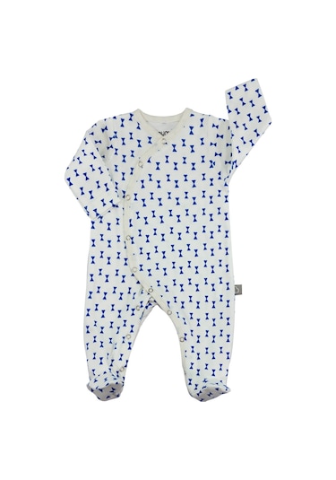 Boumini Yeni Doğan Patikli Bebek Tulumu 0-6 Ay Papyonlu Bebek