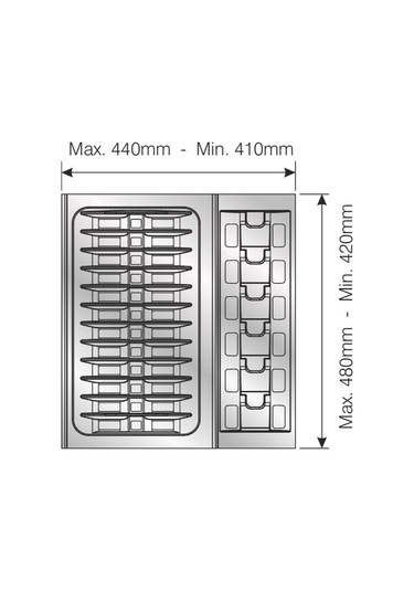 Çekmece Içi Tabaklık Ve Kaselik Düzenleyici (YANDAN 3CM, BOYDAN 6CM KESİLEBİLİR) 44x48 Cm