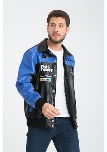 Rocqerx R-2384 Garni Nakış Detaylı Astarlı Deri Mont Saks