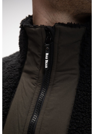 Bomb Si Yah Yarım Fermuarlı Erkek Polar Siyah