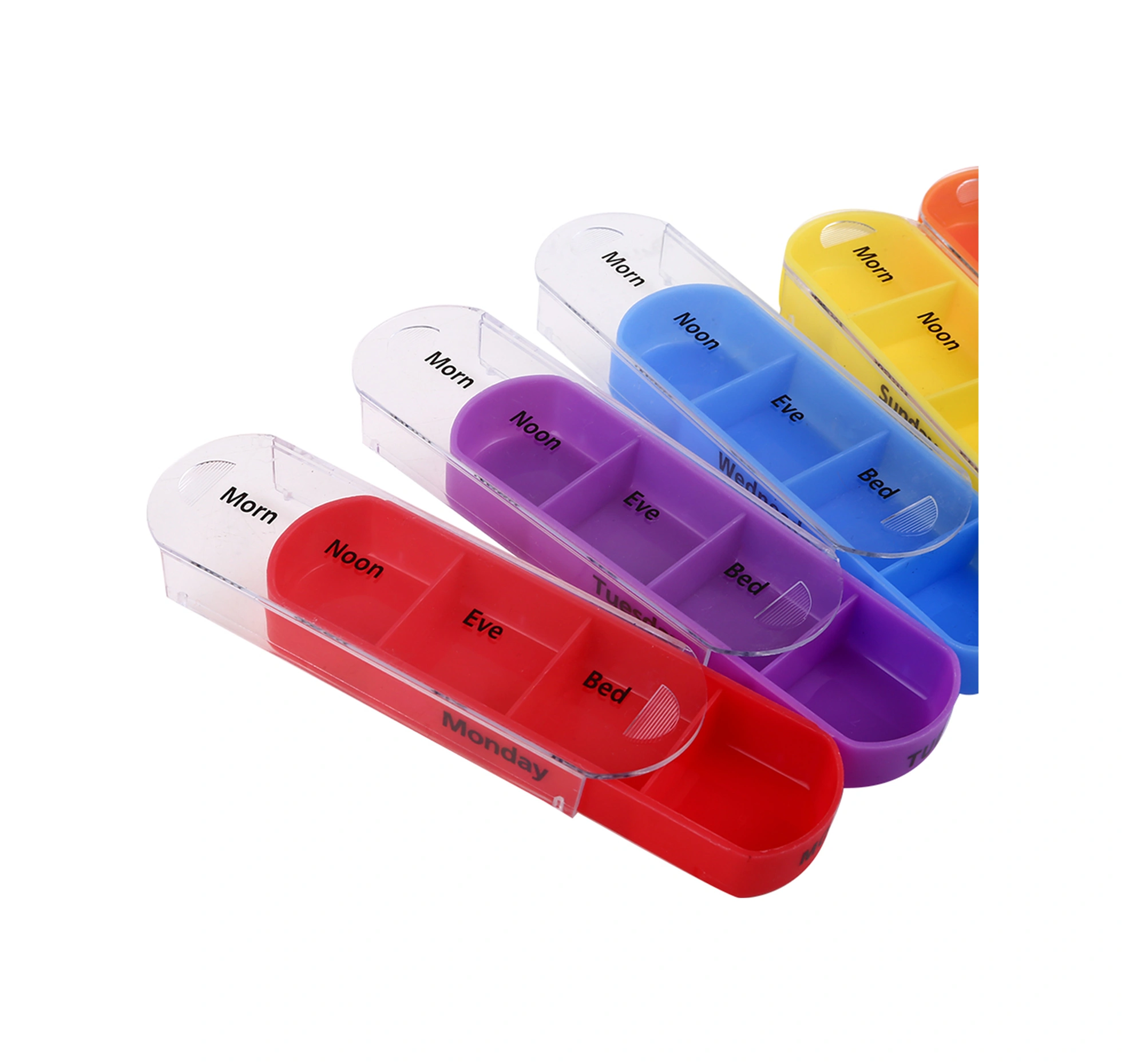 Geeksen Siyah Pu Deri İçerisinde 7 Adet 4 Bölmeli Mini İlaç Kutusu - Zaman Etiketli Taşınabilir İlaç Depolama Kutusu Diğer