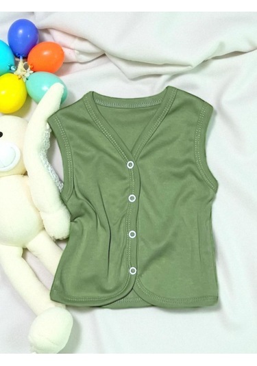 Baskılı Üçlü Yelek Yeşil