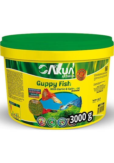 Artakua Guppy Fish With Spirulina & Garlic 3 Kg