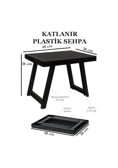 Exent Kamp Sehpa Tabure Seti, Katlanır Plastik Kamp Masası Ve 4 Adet Tabure-lacivert Çok Renkli