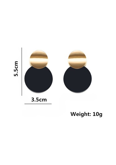 Moveevo Geometrik Yuvarlak Tasarımlı Gümüşten Altın Kaplama Günlük/gece Kulaklıkları - Dayanıklı Ve Şık Gold