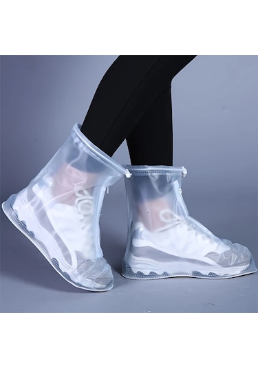 Willowhaven 2 Çift Beyaz Donuk Non-slip Su Geçirmez Fermuarlı Sığır Derisi Yağmur Çizmeleri Erkek Kadın Altın