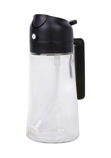 Moveevo 470ml Siyah Cam Yağlık Ve Spreyli Yağ Potu - Ev Kullanıma Uygun, Barbekü Ve Hafif Yemekler İçin, Atölye Ve Soya Sosu Dolu, Dayanıklı Materyal Çok Renkli