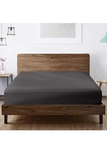 Trendooze Yumuşak Nefes Alabilir Yatak Çarşafı 80x200 Cm Koyu Gri Koyu Gri Koyu Gri