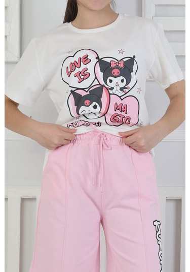 Love Is Kız Çocuk Üst Süprem Alt 2 İp Şort Takım Pembe