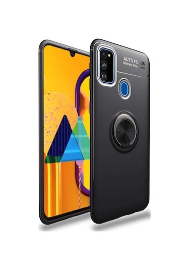 Samsung Galaxy Uyumlu M31 Kılıf Yüzüklü Tam Korumalı Silikon Kapak