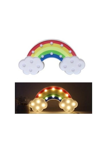 Led Işıklı Gökkuşağı Gece Lambası Siyah