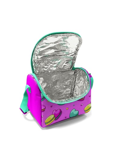 Coral High Kids Açık Pembe Su Yeşili Makaron Desenli Thermo Beslenme Çantası 11701