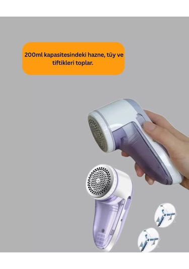 Tüy Ve Tiftik Temizleyici 3 Bıçaklı, 200ml Kapasiteli