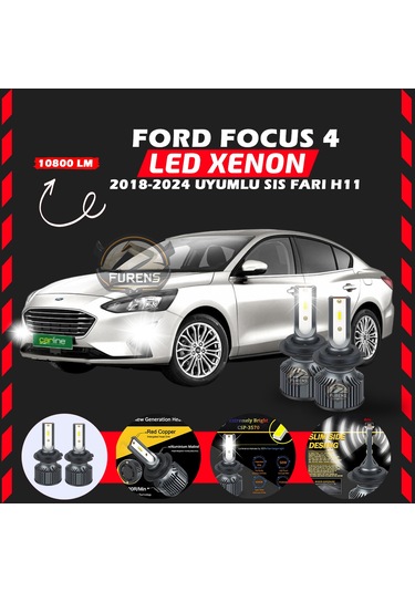 Ford Focus 4 2018-2024 Sis Farı Uyumlu Şimşek Etkilii Led Xenon Premium Series H11