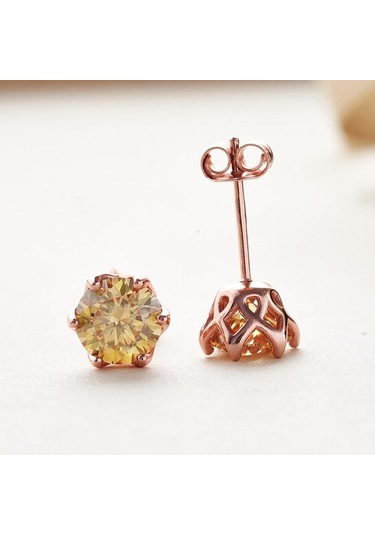 Pembe Bague Ringen S925 Gümüş Set 1ct Renk Mozanit Küpe Kız Arkadaşı Için Sevgililer Günü Hediye Takı