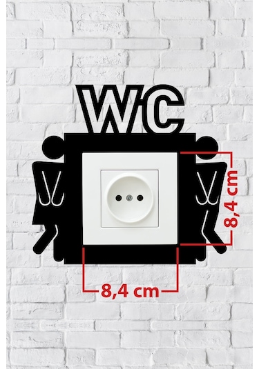 Tuvalet Wc Tasarım Priz Çerçevesi İç Ölçü 8,4x8,4 Cm Dekoratif Priz - Anahtar Çerçevesi - Lavabo