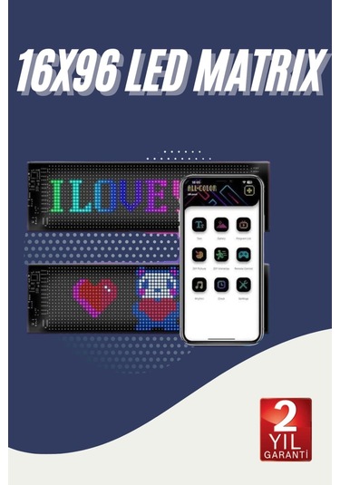 Bluetooth Kontrollü Mini Led Panel Çeşitli Renk