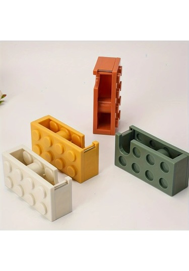 Fochsia 1 Adet Sarı Bant Kesme Makinesi, Ofis İçin Yaratıcı Şeffaf Bant Dispenser Ve Saklama Kutusu Diğer