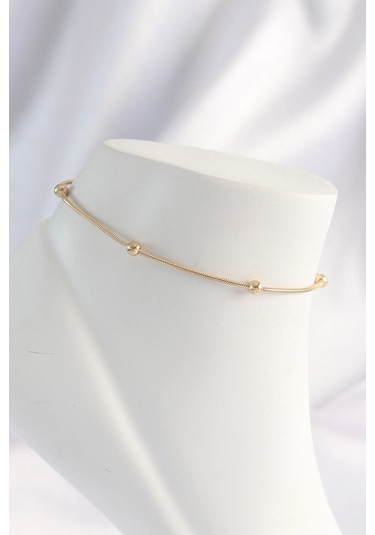 316l Çelik Gold Renk Minimal Topçuk Model Halhal - Tj-hh1625 Çok Renkli