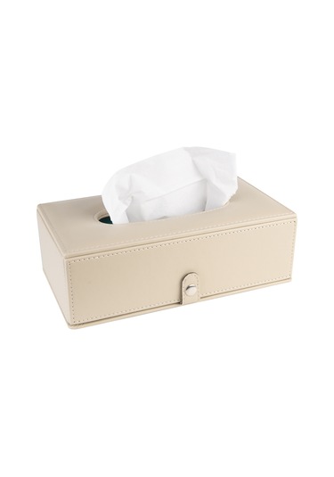 2k Suni Deri Peçetelik Mendil Kutusu 13 24 6 Cm. Bej Bej