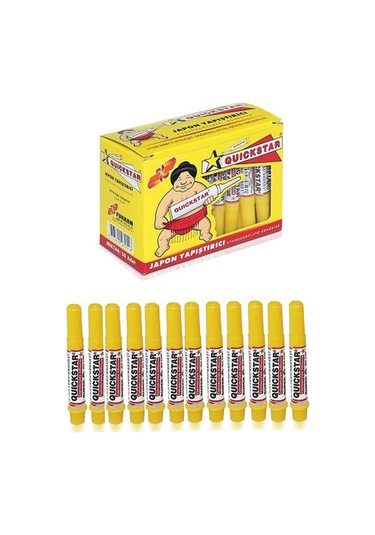 Japon Yapıştırıcısı Quıckstar 12 Adet Mini Parmak Japon Yapıştırıcı Kuvvetli Hızlı Yapıştırıcı 1.4 Gr 12 Adet
