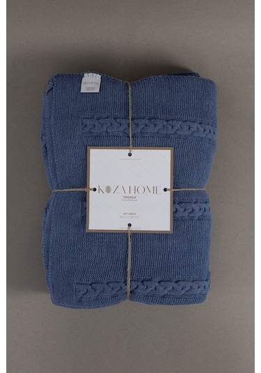 Trenza İndigo Çift Kişilik Battaniye 200x220 15040 Indigo