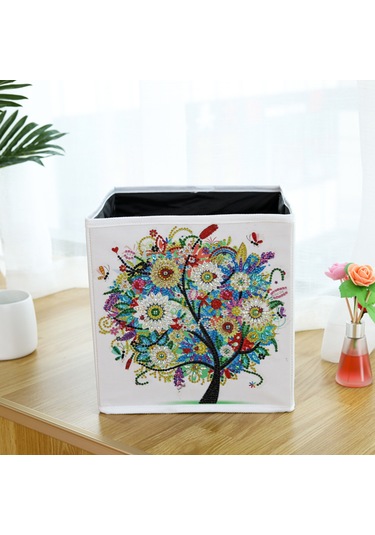 Jeemson Kırmızı Taş Tablo Dıy Depolama Kutusu - Kanvas Malzeme, 25cm Boyut, Araç Seti Dahil Snh002 Çok Renkli