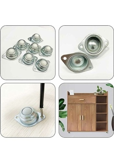 Novahub Gu.b/bon 8 Adet Evrensel Mobilya Tekerleri, Galvanizli Demir Naylon Toplu, Gürültü Düşük, Kolay Kurulum, 10-15kg Kapasite, Transfer Tekerleri -