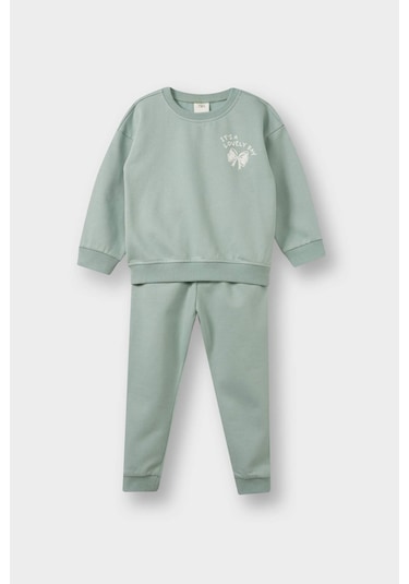 Defacto Kız Bebek 2li Takım İçi Yumuşak Tüylü Baskılı Sweatshirt Eşofman Altı E8995a525augn50 Yeşil Defacto Kız Bebek 2li Takım İçi Yumuşak Tüylü Baskılı Sweatshirt Eşofman Altı E8995a525augn50 Yeşil