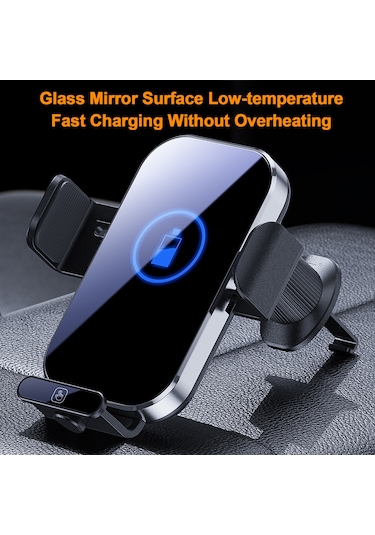 Suofeng "hızlı Şarjlı 360 Dönebilen Araç Telefon Tutucu - Kablosuz Şarj, Kaymaz Ve Titreme Önleyici"