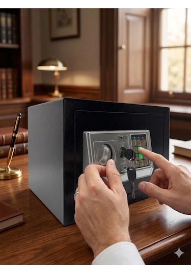 Pro Seri Elektronik Hem Şifreli Hem Anahtarlı Para Çelik Ve Otel Kasası Paslanmaz