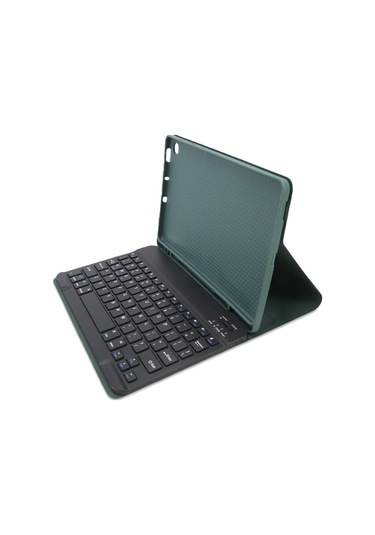 Bluetooth Klavye Kılıfı + Klavye Samsung Tab S6 Lite 10.4 İnç İle Uyumlu - Koyu Yeşil