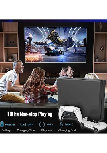 P4 Plus Bluetooth Titreşimli Ps4/ps5 Uyumlu Pc Telefon Joystick Kablosuz Oyun Kolu Siyah