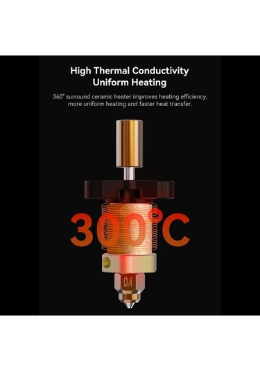 Fortunelane Creality Ender-3 V3 Ke Fırın Blok Seti: Seramik 60w + 0.4mm Çift Metal Nozel, 1.75mm Filament Desteği Pla, Abs, Petg,