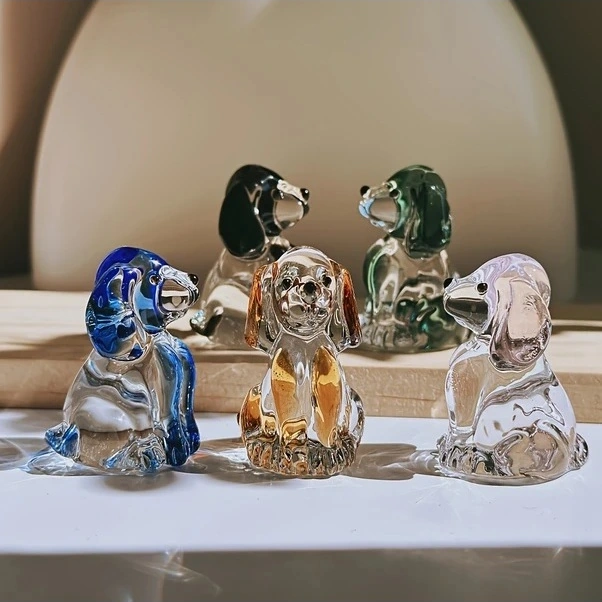 Trendooze Siyah El Yapımı Kristal Köpek Heykeli - Masüstü Hediye